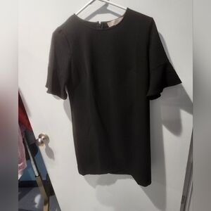 LOFT Elegant Little Black Dress with Ruffle Sleeves